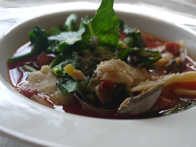 あさりと菜花のスープ